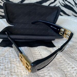 Balenciaga Gold Logo Sunglasses